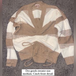 Dry goods striped sweater. Cinch front detail. Size medium. Worn once.